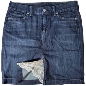 Citizens of‎ Humanity Denim Skirt with Lace Slit Detail 28
